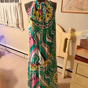 Jade Multicolor Geometric Maxi Dress